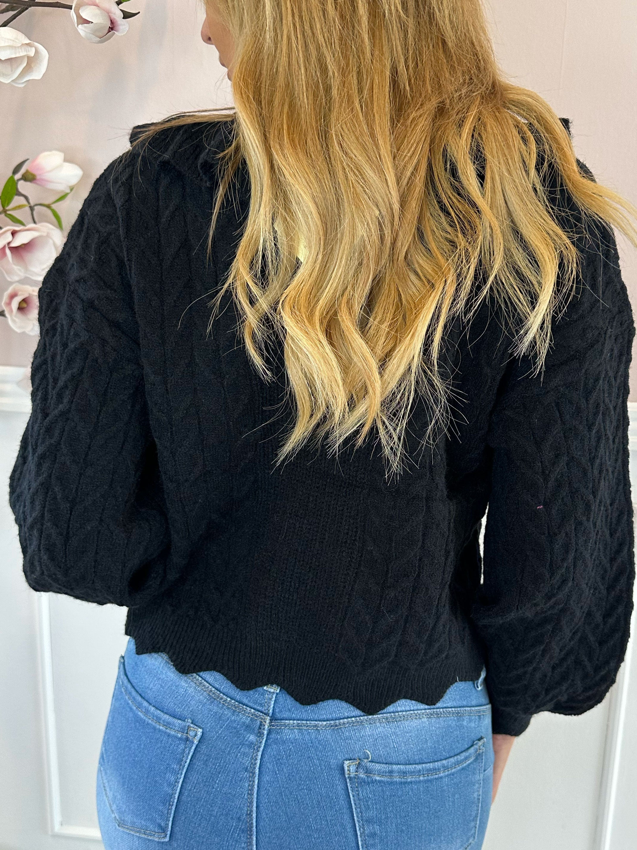 Melissa - Kort blød strikcardigan med stræk